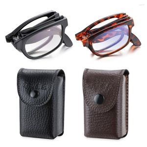 Lunettes de soleil légères avec étui à lunettes lunettes TR90 lecture presbytes pliantes compactes
