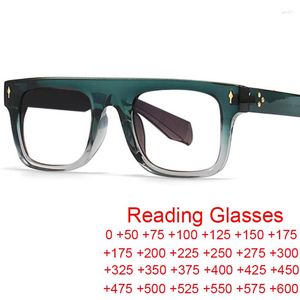 Lunettes de soleil de luxe cadre carré rétro lunettes de lecture hommes femmes anti lumière bleue riz ongles élégant vert plat dessus lunettes d'ordinateur 2