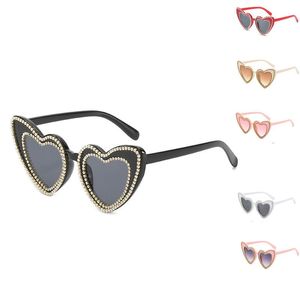 Gafas de sol de lujo para mujer, diseño de marca Retro con corazón, gafas de sol decorativas para hombre, visera de viaje, espejo, gafas de protección UV