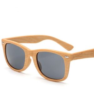 Lunettes de soleil hommes rétro bambou lunettes en bois Designer mode carré bois soleil mâle Faux unisexe lunettes de soleil