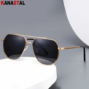 Lunettes de soleil Lunettes de soleil polarisées UV400 Big Big Sun Glasses Metal Eyeglasses Cadre Driving Place Bike Travel Anti Chare Shade Eyewear 24412