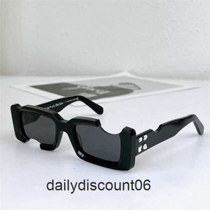 Lunettes de soleil Off Notched Plate Small Frame White Special-Shape Ins Net Red Star Same6quk9OVD
