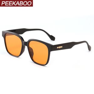 Lunettes de soleil Peekaboo hommes orange lunettes de soleil femmes carré style coréen dames lunettes de soleil uv400 mâle dégradé lentille accessoires de mode 230707