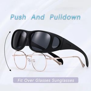 Lunettes de soleil polarisées Fit Over Eye Glasses Driving Wrap Shield Goggles Pêche Sports Night Vision 230707