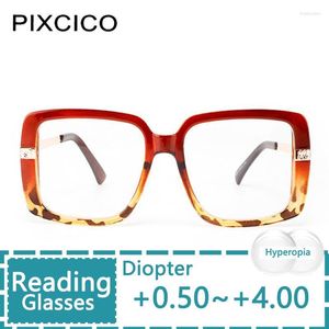 Lunettes de soleil R53218 Lunettes de lecture surdimensionnées Rectangle Cadre de lunettes en plastique Lunettes anti-fatigue pour hommes femmes Grade Glasse 1.00 2.00