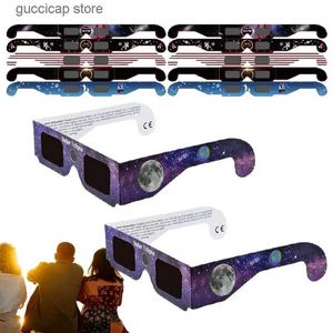 Lunettes de soleil Lunettes d'éclipse solaire en papier aléatoire Protégez les yeux Lunettes de visualisation anti-UV Lunettes d'observation des nuances sûres Les lunettes solaires sont parfaites pour les enfants Y240318