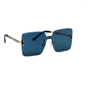 Gafas de sol sin montura cuadradas 2024 hombres gafas de sol vintage masculino elegante sin marco gafas exteriores UV400