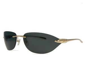 Gafas de sol sin borde Sun Glass Square Shape K Gold Top Calidad de entrega rápida Desginer con caja4766523 original