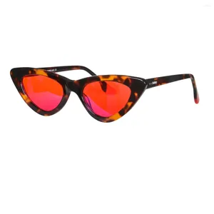 Gafas de sol shinu shinu mejor gafas de ojo de gato vintage mujeres acetate rojo naranja lente transparente cerradura azul para y2k anteojos