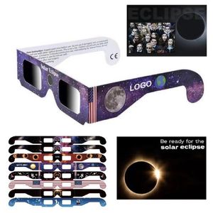 Gafas de sol Gafas de eclipse solar Vista directa del sol Anti-uv Color aleatorio Sombra de seguridad Protege los ojos Papel 3D 10 unids/lote Gafas de eclipse
