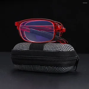 Lunettes de soleil force 1.0x - 4.0x lunettes compactes portables presbytes lecture pliante avec étui à fermeture éclair