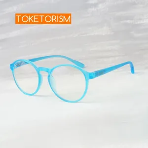 Gafas de sol Toketorism Gafas redondas para niños Gafas anti azules para niños Marco óptico Miopía 3753