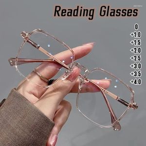 Lunettes de soleil tendance lunettes de lecture à la mode femmes anti lumière bleue presbytie lunettes haute définition unisexe cadre transparent lunettes