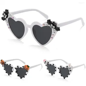 Gafas de sol UV400 Gafas de Halloween Divertido Diablo Calabaza Calavera Decoración Gafas de sol en forma de corazón para mujer