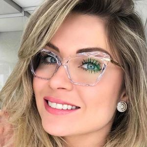 Lunettes de soleil Vintage Cat Eye Blue Light Blocking Lunettes Femmes Diamant Cut HD Lentille Ordinateur Mâle Femelle Optique Spectacle Lunettes