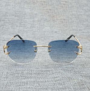 Lunettes de soleil Vintage Wire Rimless Eyewear Femmes For Summer Luxury Eyeglasses Men Grasses Frame 5088935