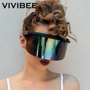 Lunettes de soleil VIVIBEE Nicki Minaj femmes visière lunettes de soleil 2023 tendance produit miroir amusant Y2K lunettes de soleil UV400 mode nuances YQ240120