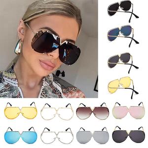 Gafas de sol Vintage para mujeres Outdoor para hombres Gran cuadro de gran tamaño Retro Diseño de lujo Gafas UV400 Eyewsunglasses