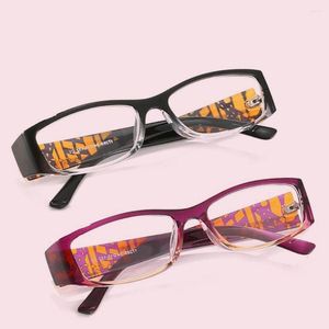 Gafas de sol para mujer, gafas de lectura elegantes, moda Vintage, marco cuadrado impreso, bisagra de resorte, gafas para lectores, gafas antideslumbrantes para presbicia