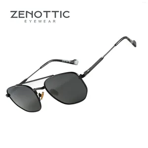 Gafas de sol Zenottic 2024 Geometría hexagonal de moda Polarizado Polygon Metal Shade Gafas Pilot Sun ZS1210