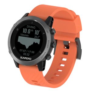 Sunroad T5 GPS Smart Watch 10ATM Impermétrophone Sports Outdoor Diving Altimeter Baromètre Professionnel GPS Watch Silicon Strap Fitness Watch Connexion avec Strava
