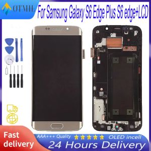 LCD Super AMOLED pour Samsung Galaxy S6 Edge Plus G928 G928F Totch Screen Digitizer Assembly Remplacement avec Burn Shadow