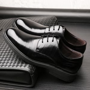 Super Big Size 37-48 Classic Black PU Leather Derby Shoes Mens Trend British Formal Business Shoes Zapatos de felpa para hombre