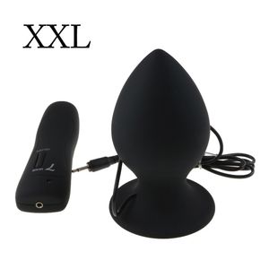 Súper tamaño grande 7 modo vibrante de silicona Butt Plug vibrador anal grande enorme enchufe anal unisex juguetes eróticos productos del sexo MX191219