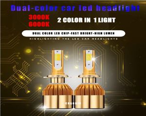 Kit de phares LED pour voiture, double couleur Super brillante, H4 H7 H11, 880 9005 9006 1860, puces de remplacement 3000K 6000K H1 H3 9012, ampoules LED9461476