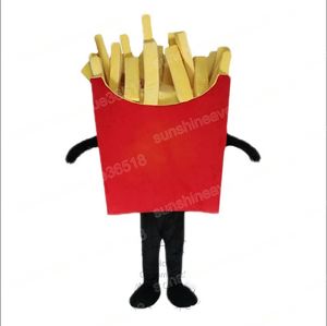 Costume de mascotte de frites super mignon personnage de dessin animé carnaval unisexe Halloween carnaval adultes fête d'anniversaire tenue fantaisie pour hommes femmes