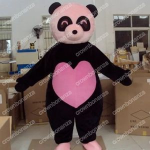 Costumes de mascotte d'ours panda super mignons, tenue de personnage de dessin animé d'Halloween, tenue de fête de Noël en plein air, vêtements publicitaires promotionnels unisexes