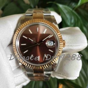 Super Factory Version Montre 126331 Or Rose Cadran Chocolat Verre Saphir 2813 Mouvement Automatique BP 41mm Montre Homme Montres Avec Boîte Cadeau En Plastique