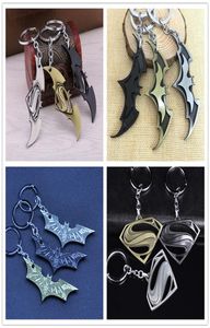 Super héros Batman Superman clé en métal pendentif porte-clés bande dessinée porte-clés animaux chauve-souris charmes porte-clés anneaux cadeau de noël Fans Drops6554255