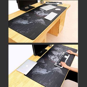 Super grand 900x400mm 800x300mm 700 carte du monde tapis de souris en caoutchouc tablette clavier d'ordinateur tapis de souris de jeu avec verrouillage des bords