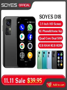 Super Mini Android Smartphone Cell Phones Déverrouillé Google Play Play Original Soja MTK6580 Quad Core 1 Go 8 Go 50MP double sim mobile phon5274248