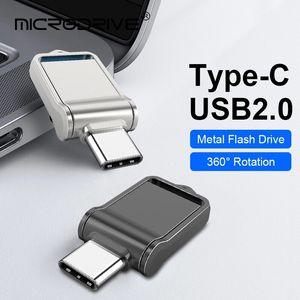 Super Mini clé USB OTG en métal de Type C, 16 go, 32 go, 8 go, carte flash, 128 go, 256 go, 512 go, clé USB type-c
