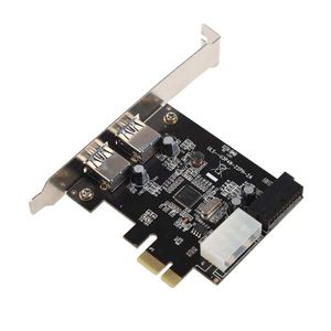 Freeshipping Super Speed 2-Port USB 3.0 PCI-E PCI Express 19-pin USB3.0 15-pin SATA Connector Low Profile