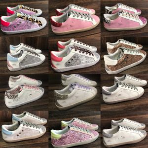 Super Star Sneakers Designer Women Shoes Fashion Italie Golden Pink-Gold Glitter classique blanc Do-Old Dirty Shoe
