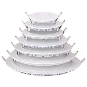 Panneau lumineux LED Super fin rond encastré pour plafond, lumière encastrée, 3w 6w 9w 12w 15w 18w