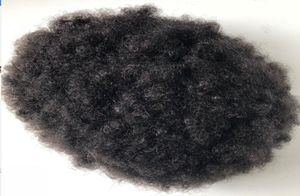 Super mince peau afro toupee cheveux noirs non traités les cheveux humains chinois afro curl coquette entière pour les hommes noirs 7267926