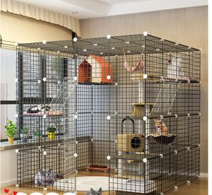 Porte-chats, Caisses Maisons Super Large Plate-forme Cage Villa Jeu sans obstacle Grand Espace Libre Maison Intérieure Porte de Luxe