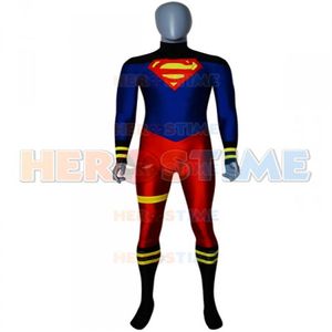 Superboy Costume Spandex Superman Superhero Cosplay Zentai costume Halloween party Super garçon catsuit adultes enfants Custom Made214L