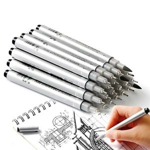 Supérieur Étanche Aiguille Stylo Dessin Animé Conception Croquis Marqueur Pigma Micron Doublure Brosses Crochet Ligne Stylo Pour Dessin Art Fournitures 210226