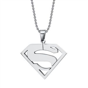 Superman pendaplateado collares de superman colgantes joyería para hombres mujeres PN-002265r
