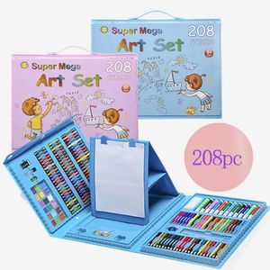 Fournitures 208PC pinceau Crayon Art peinture ensemble fournitures scolaires pour enfants stylo aquarelle kit de dessin professionnel coffret cadeau pour les enfants