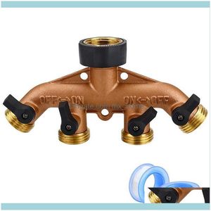 Suministros para Patio, césped, jardín, hogar, jardín, manguera divisora de latón, conector de grifo de 2/4 vías con cinta, tubería de 3/4 para sistema de riego