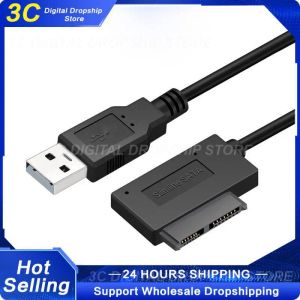Fournit USB 2.0 à Mini SATA II 7 + 6 Câble convertisseur adaptateur 13pin pour les adaptateurs de câbles de matériel PC CD ordinateur portable
