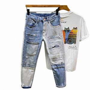 Supzoom Nueva llegada Venta caliente Top Fi Otoño Cremallera Mosca Guisada Casual Patchwork Cargo Denim Bolsillos Cott Jeans Hombres I3Nm #