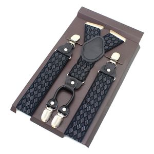 Suspenders Fashion Suspenders Leather Alloy 4 Clips Braces Male Unisex Vintage Casual Leather Suspensorio Trousers Strap Husband's Gift 230717