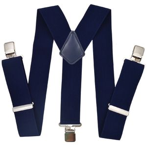 DiVosters para hombres de 50 mm de ancho trabajo de gran tamaño, clips fuertes, pantalones, pantalones ajustables, pantalón elástico marina azul marino 240401